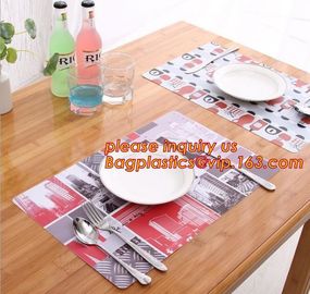 Wholesale price dining mat PVC Fabric silicone placemat table mat,tableware accessories round plastic placemat PVC water supplier