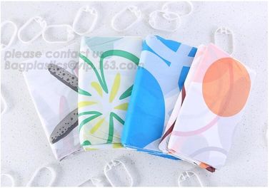 Home goods pure white shower curtains with plastic hook, Custom Printed Shower Curtain, bathroom curtain bagplastics bag supplier