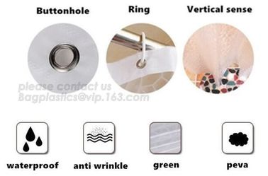 Water-Repellent Fabric Custom Print Shower Curtain Mildew-Resistant Machine Washable White ,Bathroom Bath Textile Fabric supplier