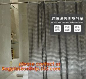 New popular transparent printed peva shower curtain, Polyester Shower Curtain Fabric For Bath Curtain, waterproof bath w supplier