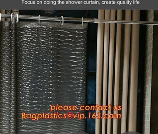 Shower Curtain 180X180 cm Waterproof Peva Material incl. 12 oval Shower Rings, decorative Dobby printing shower curtain supplier