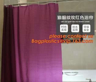 PEVA Bathroom hooks shower curtain, PEVA Shower Curtain Disposable Bath Curtain, shower curtain For Hotel Bathroom packa supplier