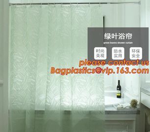 PEVA Bathroom hooks shower curtain, PEVA Shower Curtain Disposable Bath Curtain, shower curtain For Hotel Bathroom packa supplier