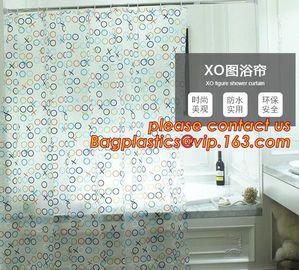 Mould Proof Waterproof white and black trellis design pvc custom bath curtain printed shower curtain, High quality Polye supplier