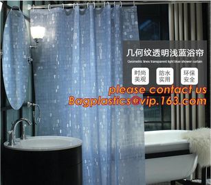 Mould Proof Waterproof white and black trellis design pvc custom bath curtain printed shower curtain, High quality Polye supplier