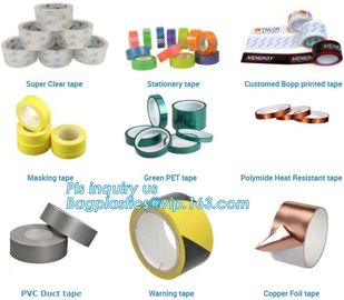 super clear tape stationery tape,green pet tape,polymide heat resistant tape,pvc duct tape,warning tape,copper foil tape supplier