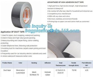 Heavy duty strong packing pvc silver colored cheap custom adhesive cloth duct tape,waterproof duct tape for wholesale supplier