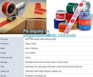 Custom high quality logo printed adhesive packaging bopp tape,rubber base adhesive carton packaging bopp packing tape supplier