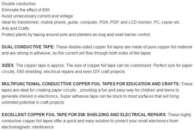 Adhesive Backed Copper Foil Tape Electrically Conductive for glass/EMIElectrically Conductive Copper Foil Tape bagease supplier