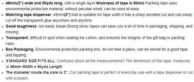 48mm Transparent Clear BOPP Packing Tape,custom Bopp packing tape, clear white green packing tape,Clear Packing Adhesive supplier