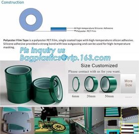 Green PET High Temperature Silicone Adhesive polyester Tape,Green PET Masking Tape Especially on Liner and Discs bagease supplier