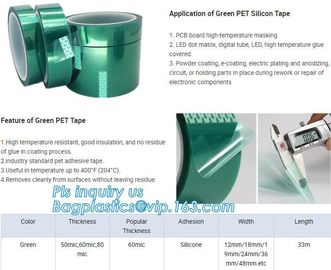 Green PET High Temperature Silicone Adhesive polyester Tape,Green PET Masking Tape Especially on Liner and Discs bagease supplier