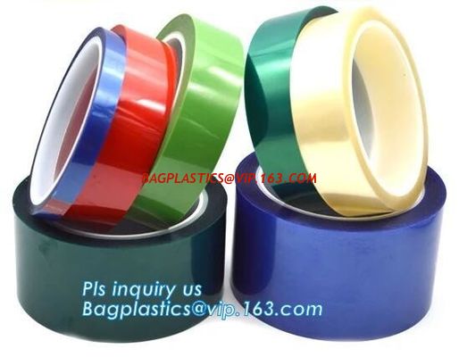 Green Polyester Silicone Adhesive Electroplating Tape Heat Resistant PET Powder Coating Tape Green Masking Tape bagplast supplier
