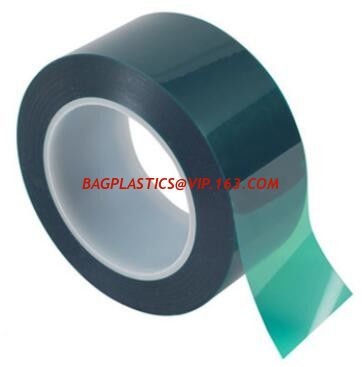 Green Polyester Silicone Adhesive Electroplating Tape Heat Resistant PET Powder Coating Tape Green Masking Tape bagplast supplier