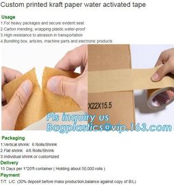 Fiber Reinforced Custom Printed Gummed Kraft Paper Packing Tape,Custom logo kraft reinforced paper brown tape bagease supplier