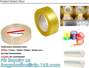 Stationery printed logo bopp packing tape adhesive,OEM/ODM custom printed washi tape japanese stationery tape bagease supplier