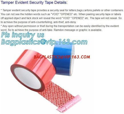 transfer high residue tamper evident security void tape，Anti Tamper Proof Evident Security Warranty Void Tape bagease supplier