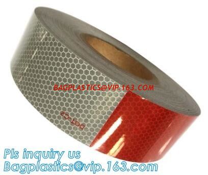 Tape Red&amp;White Reflective tapes/sheeting/marks for vehicle,Aluminized avery CE mark conspicuity metalized reflective tape supplier