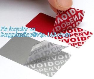 VOID material warranty void non removable labels,tamper evident honeycomb holographic warranty OPEN void security label, supplier