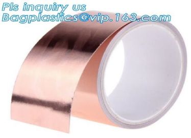 Conductive copper foil tape 25m 50m for EMI shielding welding, electrical maintenance conductive copper foil tape bageas supplier