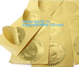 Custom foil sticker high quality gold self-adhesive foil vinyl sticker,Self-adhesive Label Stickers with Gold Foil Stamp supplier