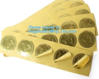 Custom foil sticker high quality gold self-adhesive foil vinyl sticker,Self-adhesive Label Stickers with Gold Foil Stamp supplier