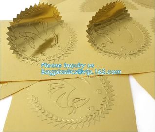 Custom foil sticker high quality gold self-adhesive foil vinyl sticker,Self-adhesive Label Stickers with Gold Foil Stamp supplier