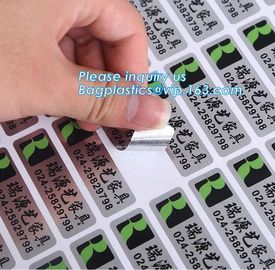 Matte silver tamper evident VOID security label sticker printing material,Sticker Roll Logo Label, Adhesive Matte Lamina supplier