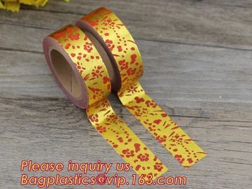 foil tape custom printed decorative washi foil tape,Assorted Designs Christmas Washi Masking Tape,Logo Printed Gold Foil supplier