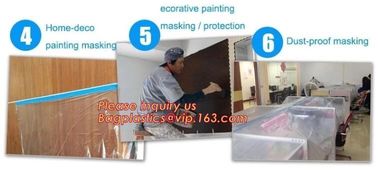 pre-taped paintable car masking film,auto paint solution HDPE masking film,1500*2300mm Masking Film Tape Roll Self Adhes supplier