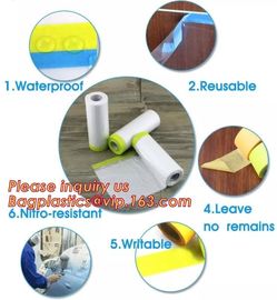 pre-taped paintable car masking film,auto paint solution HDPE masking film,1500*2300mm Masking Film Tape Roll Self Adhes supplier