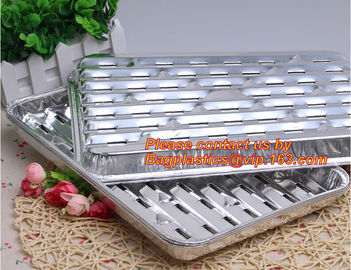 disposable roasting aluminum foil BBQ pan,Foil BBQ grill pan with hole Turkey pan Outdoor Barbecue roaster tray for food supplier