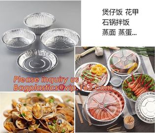 Round Disposable Aluminium Foil Containers for Food Packaging,catering disposable rectangular aluminum foil food contain supplier