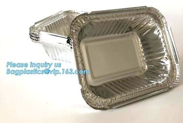 Aluminium Foil Food Containers Rectangle Aluminum Tray Black and Gold Foil Container,Airline Aluminum Tray Smooth-Wall F supplier