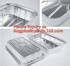 Takeaway oven safe fast food take out disposable aluminum foil container,compartment round airline food aluminum foil co supplier