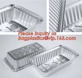 Silver Foil Rectangular Takeout Container with paper lid,Kitchen Use Aluminum Foil Container,700ml food storage containe supplier