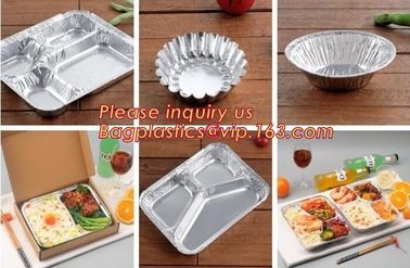 Two Compartments Disposable Aluminum Foil Containers for Takeaway Food Packaging and fast food,disposable aluminum foil supplier