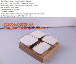 Disposable Golden Square Aluminium Foil Container For Food Packaging,Rectangular Aluminium Foil Food Container, Airlines supplier