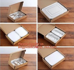 Disposable Golden Square Aluminium Foil Container For Food Packaging,Rectangular Aluminium Foil Food Container, Airlines supplier