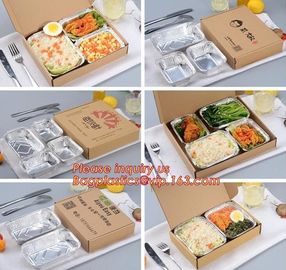 Disposable Golden Square Aluminium Foil Container For Food Packaging,Rectangular Aluminium Foil Food Container, Airlines supplier