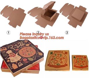 Carton corrugated paper pizza delivery box,bio-degradable high quality chinese food products custom kraft paper pizza pa supplier