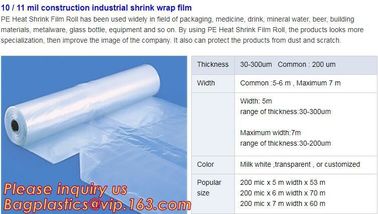 hot sale construction plastic film,10 / 11 mil construction industrial shrink wrap film,Construction Builder's Film pack supplier