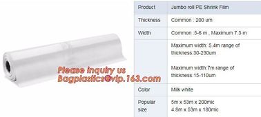 PE Shrink Film White 4m x 50m 210um,Automatic POF Film Heat Shrink Wrap,Food Grade POF shrinkable label Shrink Film pack supplier