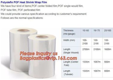 PE Shrink Film White 4m x 50m 210um,Automatic POF Film Heat Shrink Wrap,Food Grade POF shrinkable label Shrink Film pack supplier