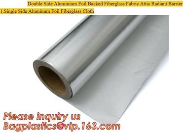 Double side Aluminium foil backed fiberglass fabric attic radiant barrier cloth,aluminium foil woven cloth, bulding mate supplier