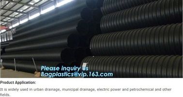 400mm sn4 sn8 hdpe culvert pipe,SN6 400mm wall corrugated PE drainage pipe dwc hdpe plastic culvert pipe prices BAGEASE supplier