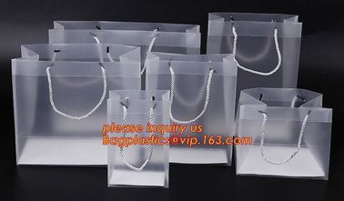 plastic clear heat seal square bottom pp bag with plastic handle,gift bag transparent shopping handle bag bagease pac supplier