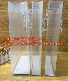 plastic clear heat seal square bottom pp bag with plastic handle,gift bag transparent shopping handle bag bagease pac supplier