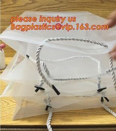 plastic clear heat seal square bottom pp bag with plastic handle,gift bag transparent shopping handle bag bagease pac supplier