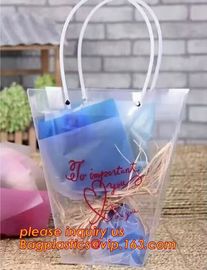 Customized PP plastic transparent flower carry bags with hanging,Eco-friendly Recyclable flower bag transparent pp bag f supplier